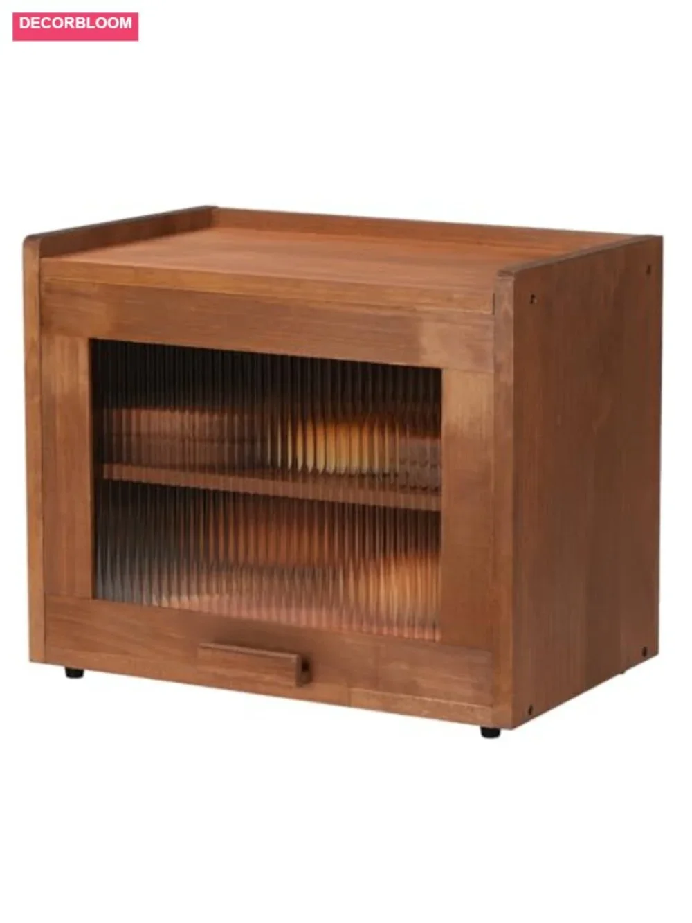 Wooden Bread Box 2 Tier with Acrylic Door and Adjustable Shelf for Kitchen